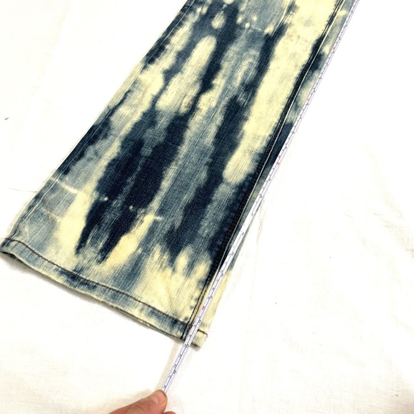Retro Reverse Tie Dye Stripe Boot Cut Jeans Size 10 x 33 - Picture 6 of 10